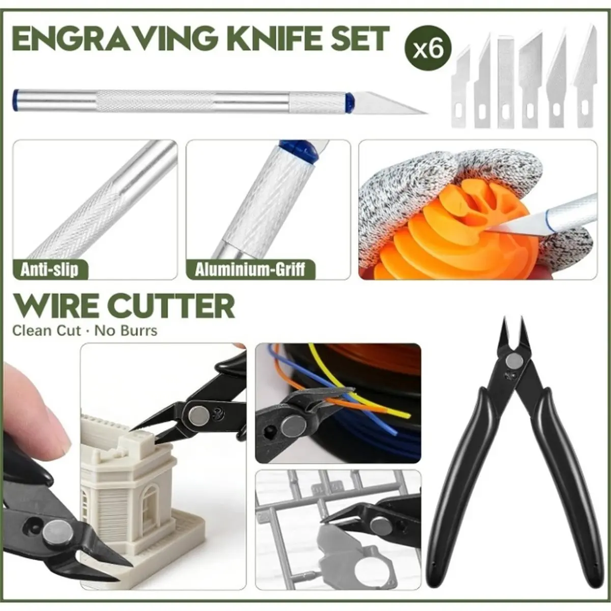 52Pcs 3D Printer Tool Kit with Storage Case, 3D Printing Accessories Including Deburring Tool for All 3D Printers