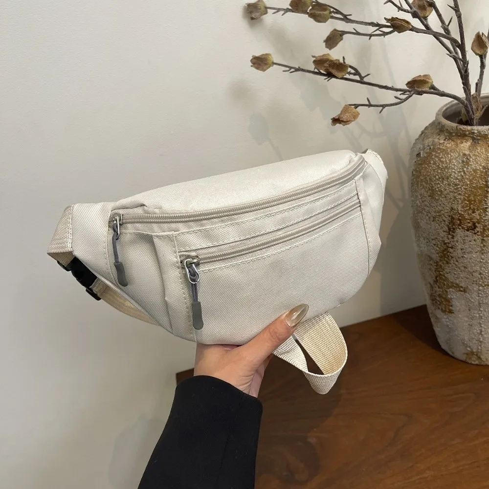 Large Capacity Fanny Pack Waterproof Zipper Pocket Waist Crossbody Bag Adjustable Strap Multi-Pocket Hands-Free Bag Traveling