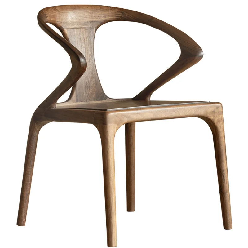 

North American Black Walnut Solid Wood Chair Home Dining Chair Modern Simple Restaurant Backrest Casual