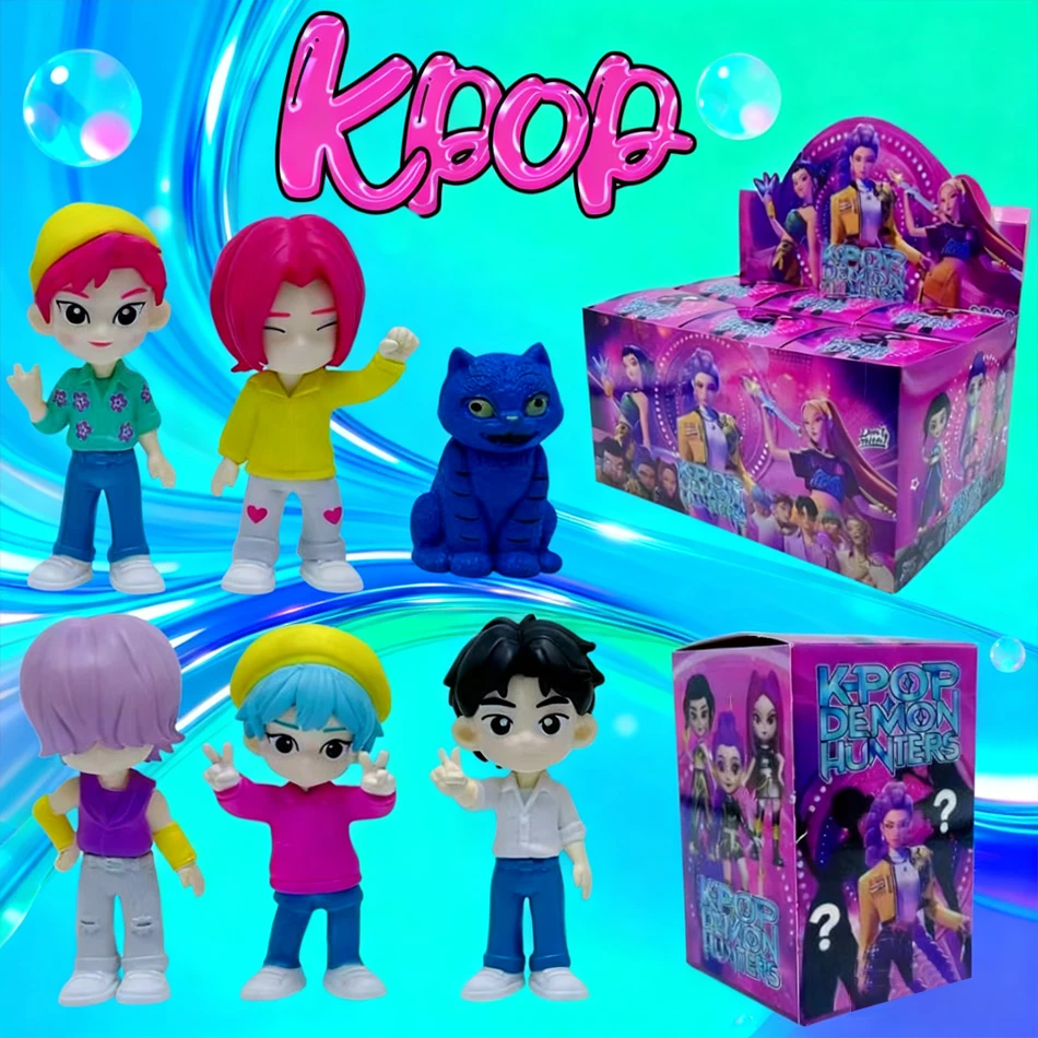 6Pcs Anime Kpop Devil Hunter Blind Box Fun Blind Bag Small Statue Peripheral Model Desktop Box Decoration Gift