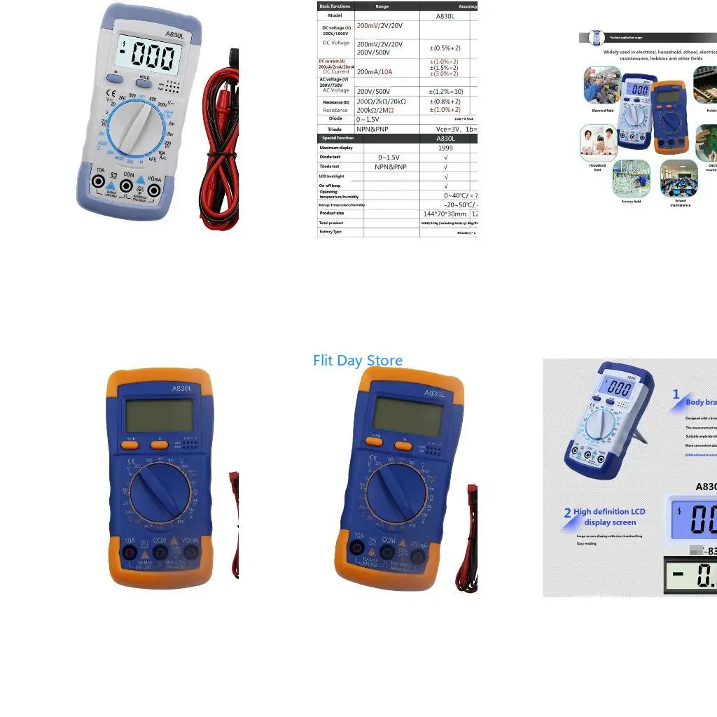 F92C Multimeter Tester, Voltmeter Auto Ranging Ohmmeter Voltages Resistance Continuitys NCV Live Test