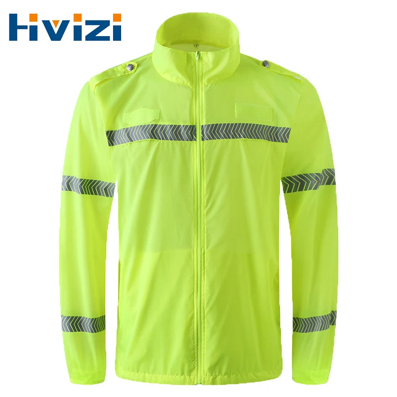 

Sun Protection Clothing with Reflective Stripes Quick dry Summer Outdoor Working Clothes Anti UV Coat Safety Clothing Workwear