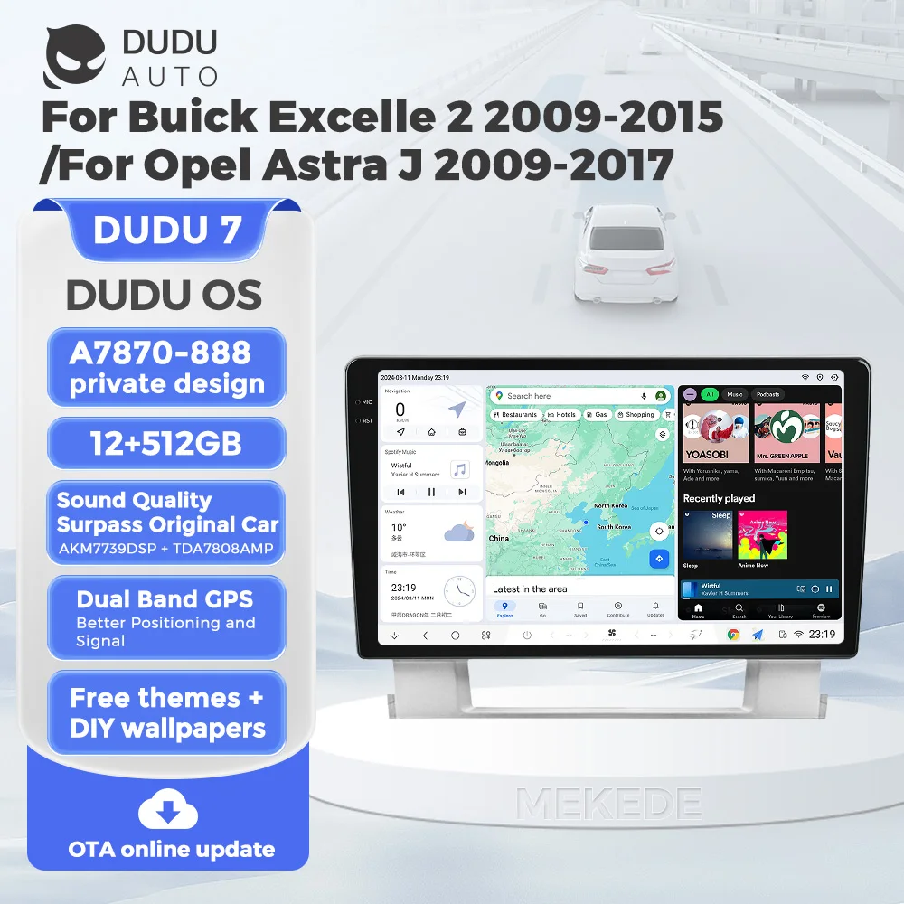 DUDUAUTO DUDU7 DUDU6 9'' Car Video Player For Buick Excelle 2 2009 - 2015 Opel Astra J 2009 - 2017 Dual Band GPS Wireless Carpla