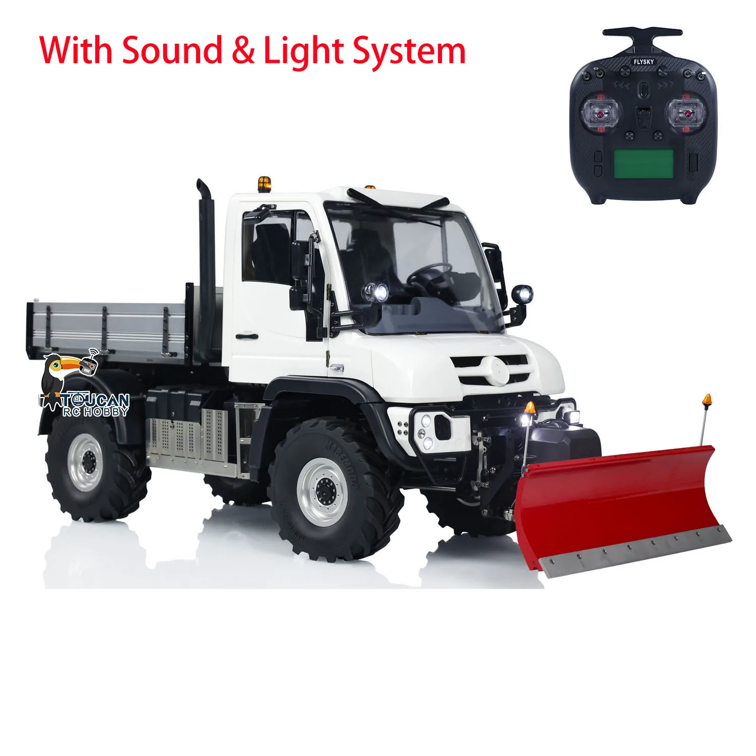 1/10 U423 4X4 RC Crawler Car Hydraulic Snow Blade Radio Control Off-road Vehicle Sound Light System Car Model Gift Toys for Boys