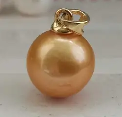 HUGE GENUINE 12-13MM SOUTH SEA GOLDEN PEARL PENDANT 14K YELLOW GOLD
