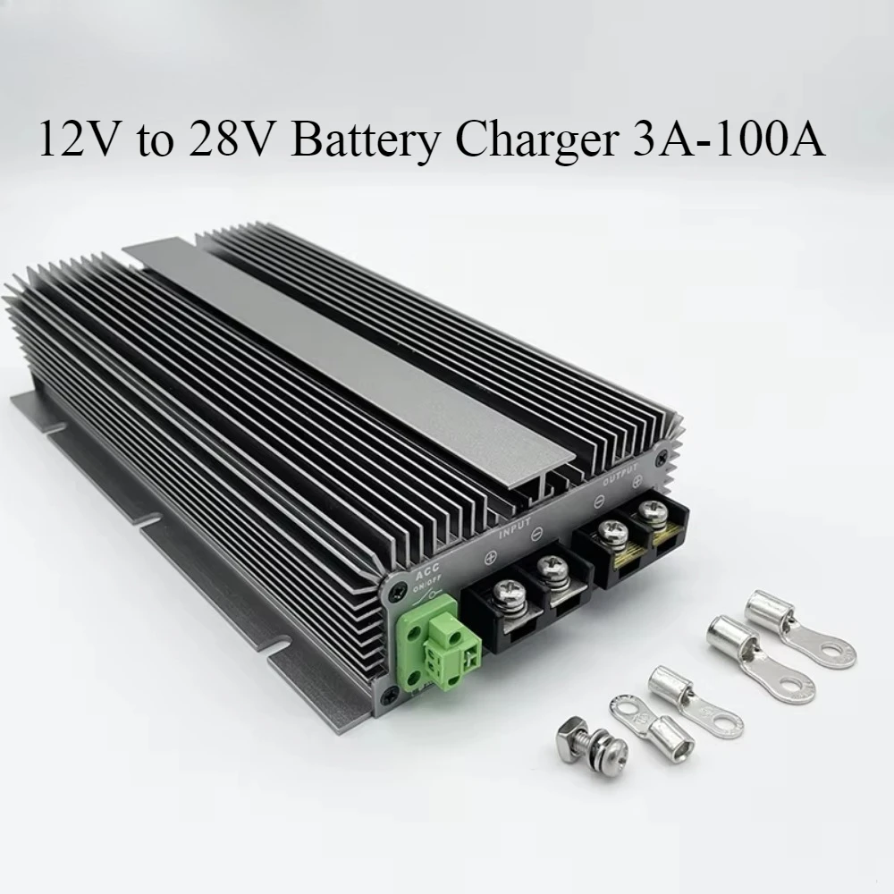 

12V to 28V Battery Charger 3A-100A DC DC Step Up Converter For 28V Lead Acid Battery and 29.2V LiFePO4 Auxiliary Battery