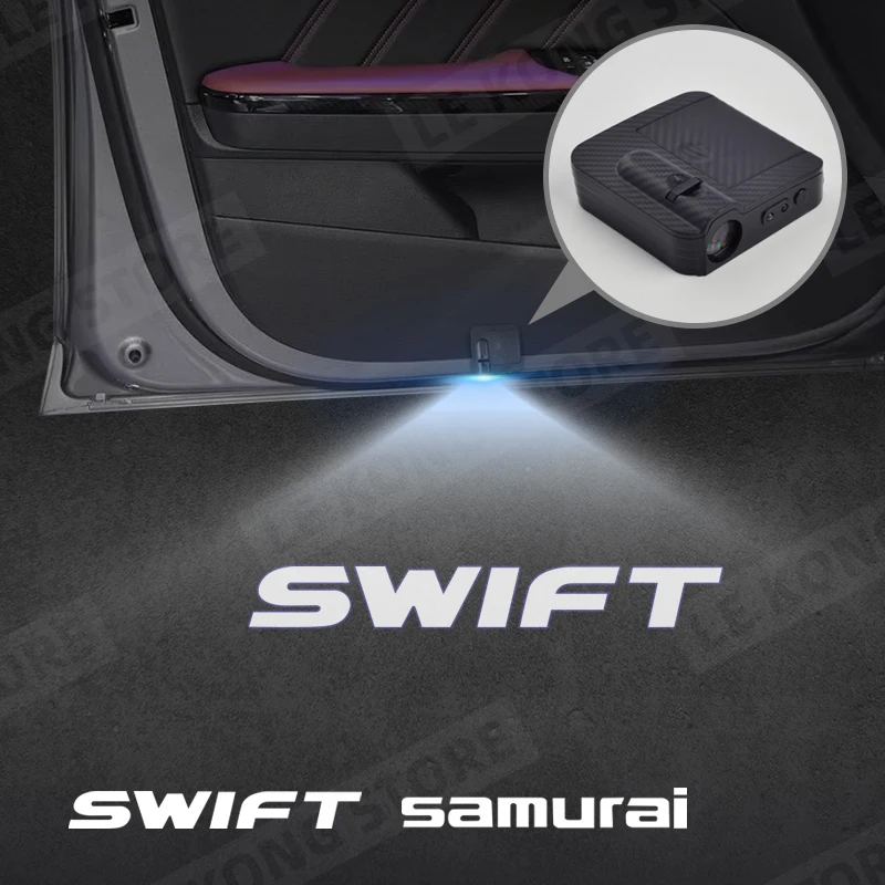 For Suzuki Swift Samurai Emblem Car Door Light Welcome Lamp Wireless Projector Auto Decoration HD LED