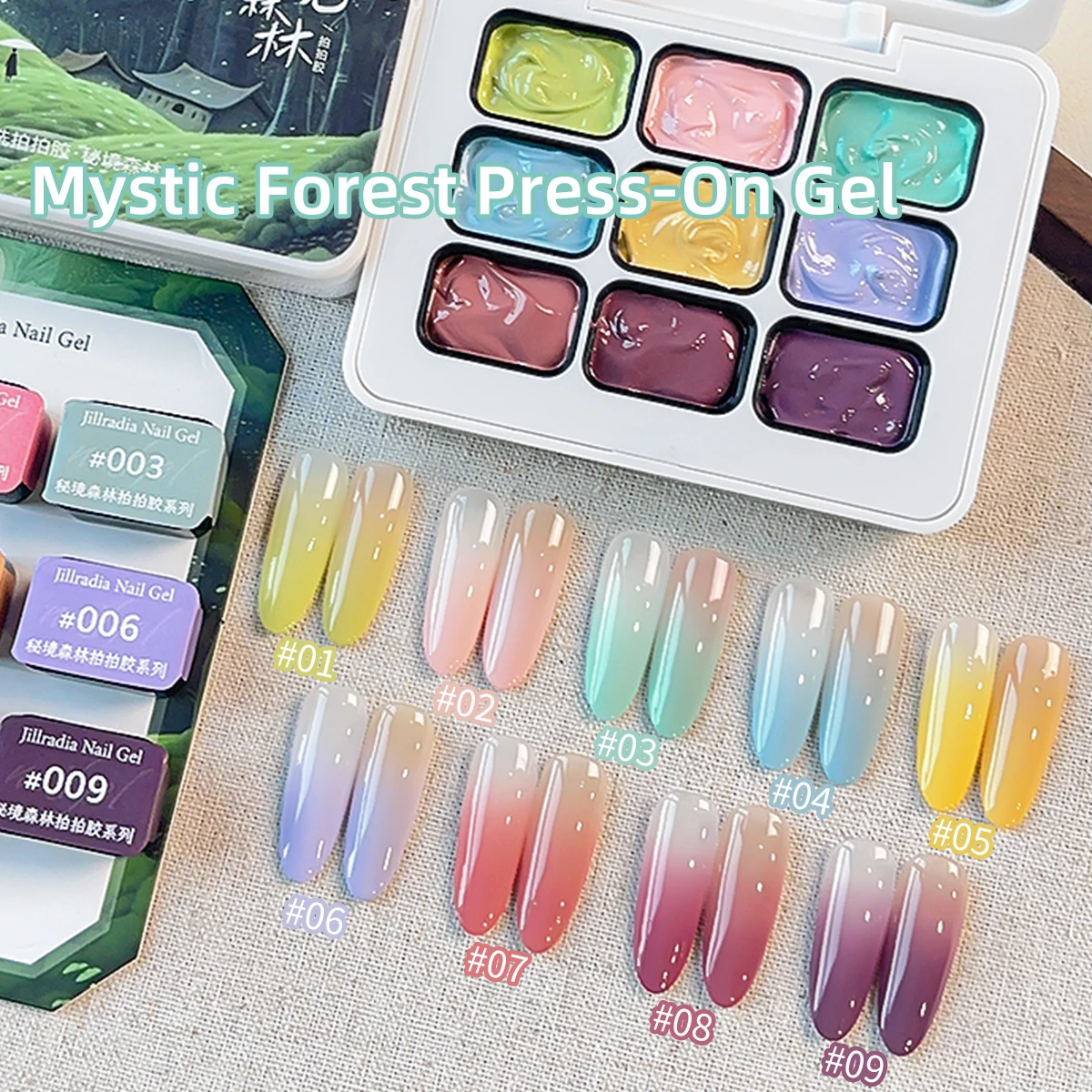 

9-colors patter glue smudges canned high saturation popular semi-solid nail polish glue nail salon for special use