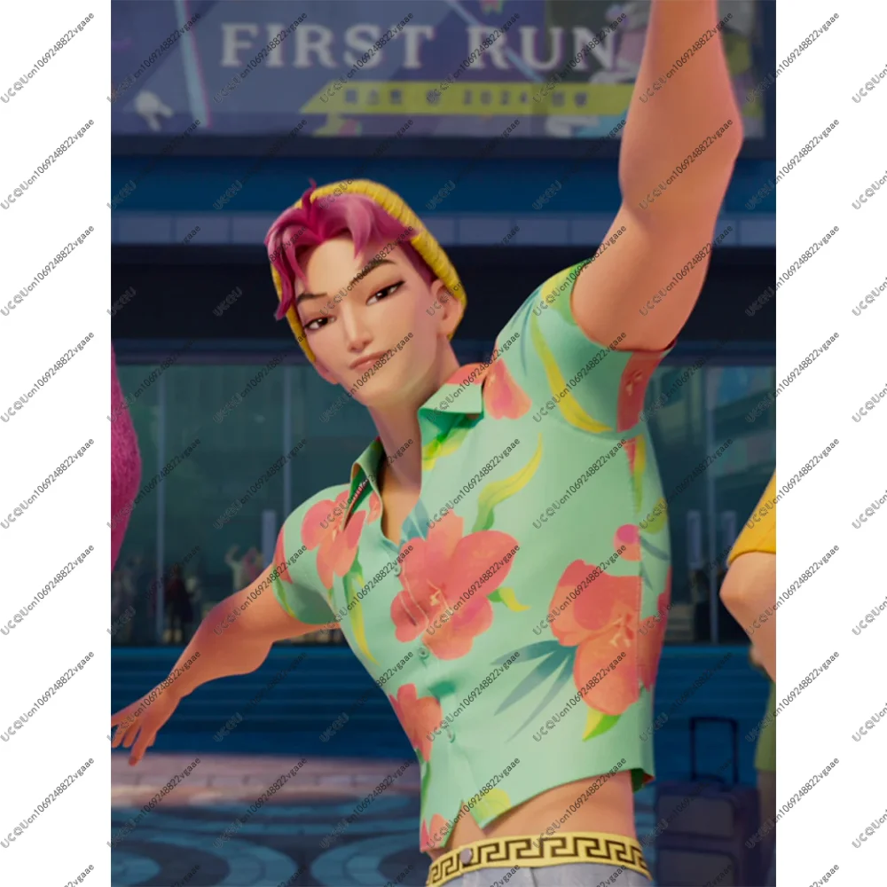 الكبار فتاة صبي الرجال أفضل Kpop شيطان الصيادين آبي ساجا بنين زر حتى الرياضة عادية هاواي تي شيرت بلوزات Y2k هدية المحملة أنيمي