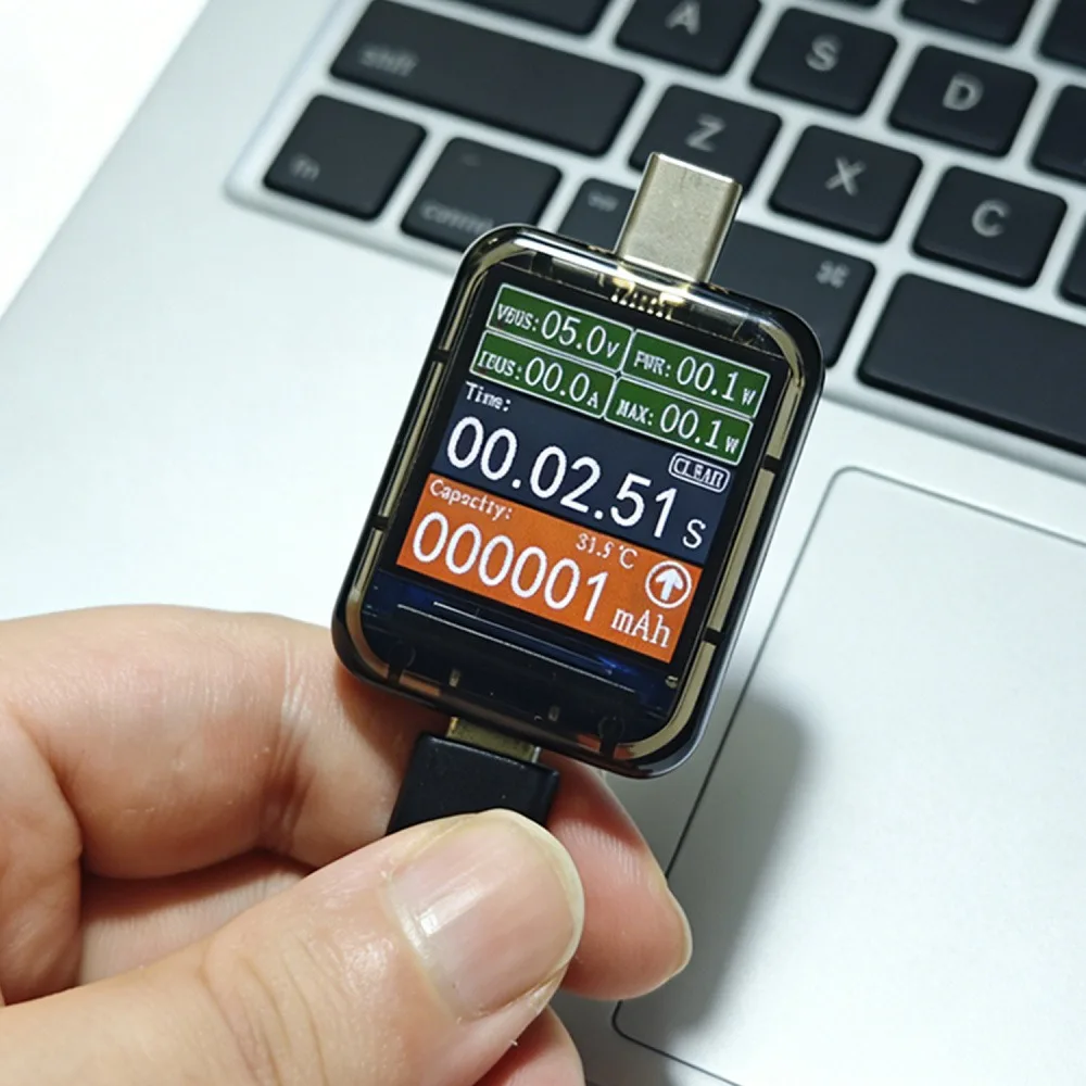 

DC4.5-48V USB Type-C Digital Power Meter Tester 0-6A Bidirectional Current Voltage Detector Multimeter with Rotatable Screen