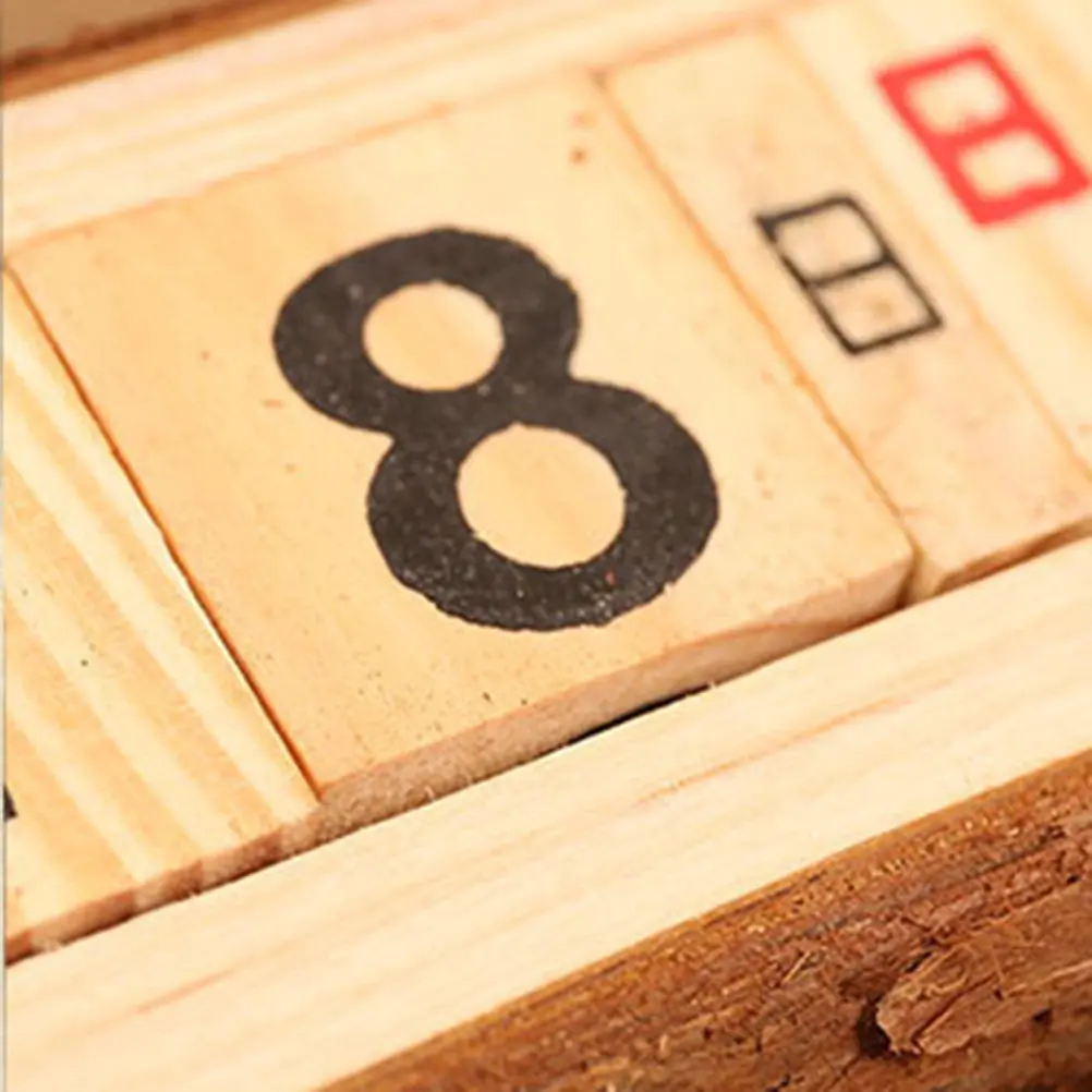 Wooden Manual Calendar DIY Desktop Date Display Perpetual Table Ornament Creative Design Sleek Finish Home Office Classroom view 2