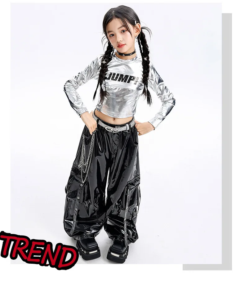 Kinder-Jazz-Tanzkostüme, trendige Modeanzüge für Mädchen, Kinder-Hip-Hop-Bühnenauftritte, „Fried Street“-Mädchen – Detail 16