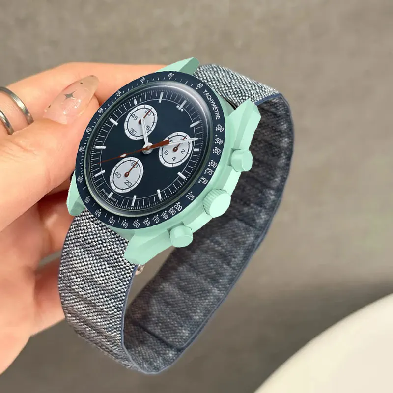 

Магнитный джинсовый ремешок 20 мм для Omega X Swatch Joint MoonSwatch, нейлоновый ремешок для Omega X Swatch MoonSwatch, браслет Correa