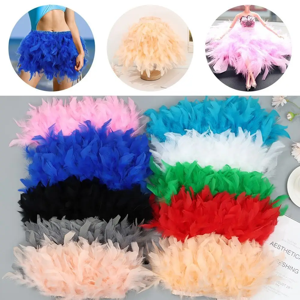 

1 Meter Wedding Party Natural Turkey Feathers Sewing Decoration Home Decor Feathers Trim 10-15cm Ribbon Tassel Apparel Fabric
