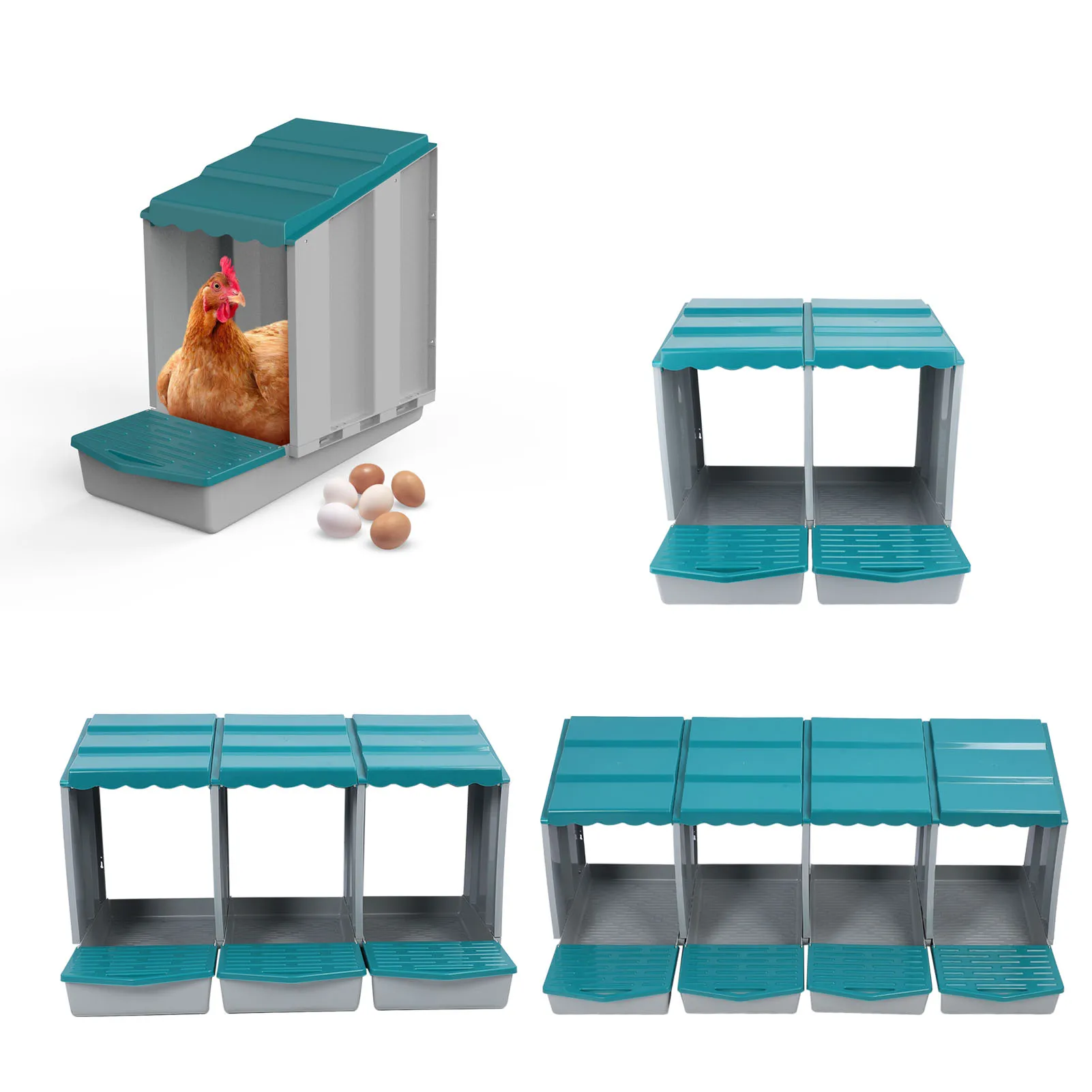 Chicken Coop Nesting Box Chicken Nesting Box PP Chicken Egg Laying Box for Hens Ducks Poultry Comfortable Spacious Easy To Clean