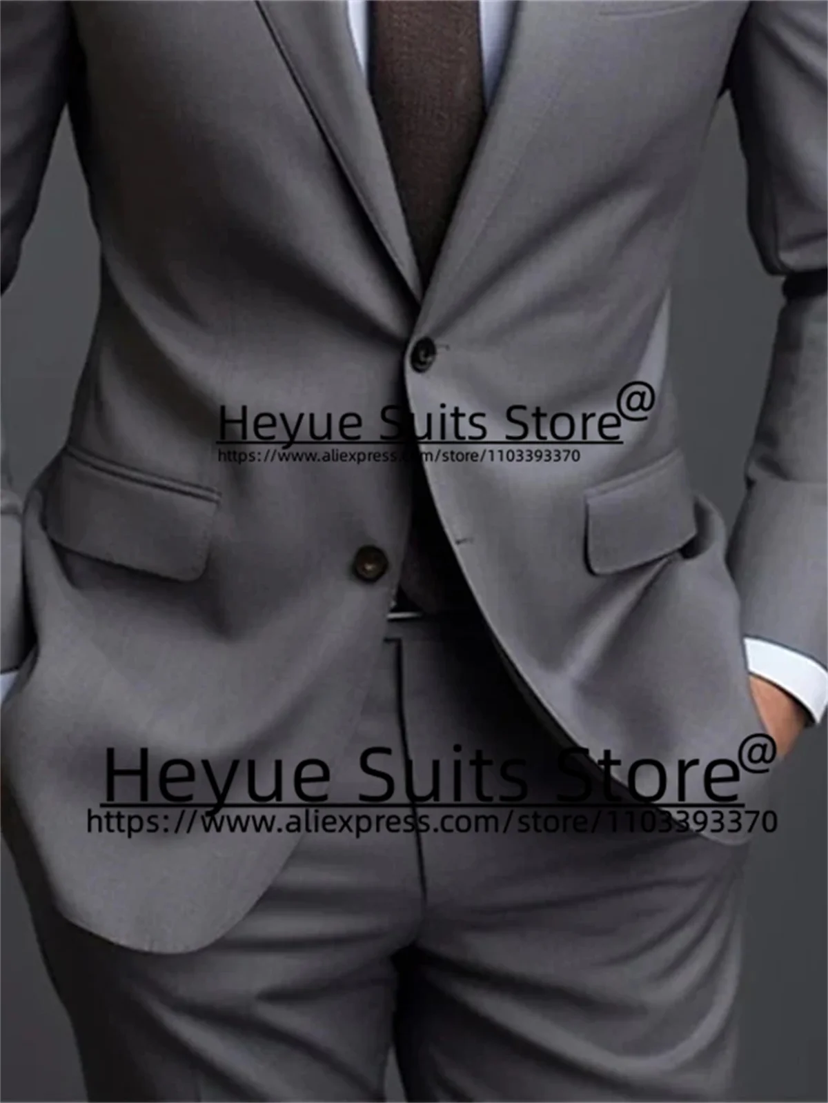 Costumes d'affaires gris foncé pour hommes, smokings de marié, blazers masculins classiques, coupe couvertes sur mesure, revers cranté, ensembles de 2 pièces, zones me