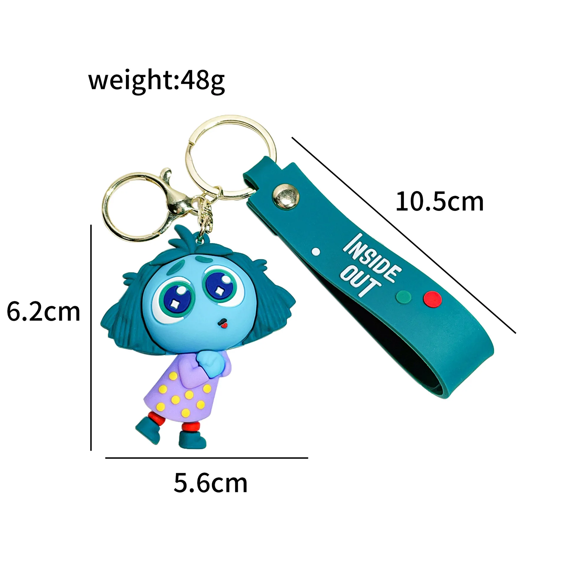 Disney-Inside Out Keychain, Soft Silicone Keyrings, Pingentes Personalidade, Periféricos Anime, Ornamento Saco, Presentes bonitos para amigos, Novo