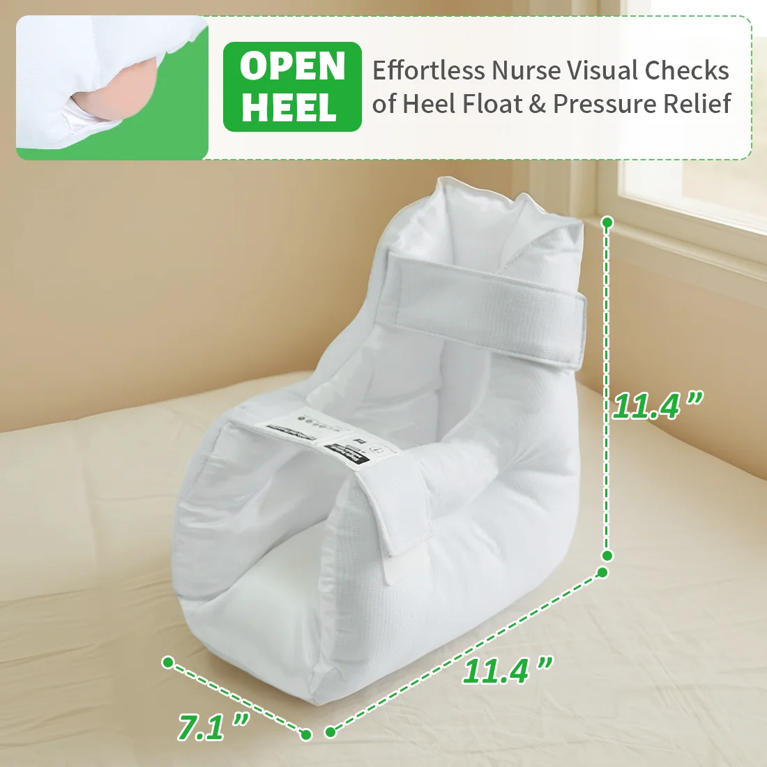 Ehucon 2 Pcs Open Heel Pressure Relief Foot Pillow,Anti-Bedsore Heel Protector，Soft Heel Cushion for Bedridden Patients