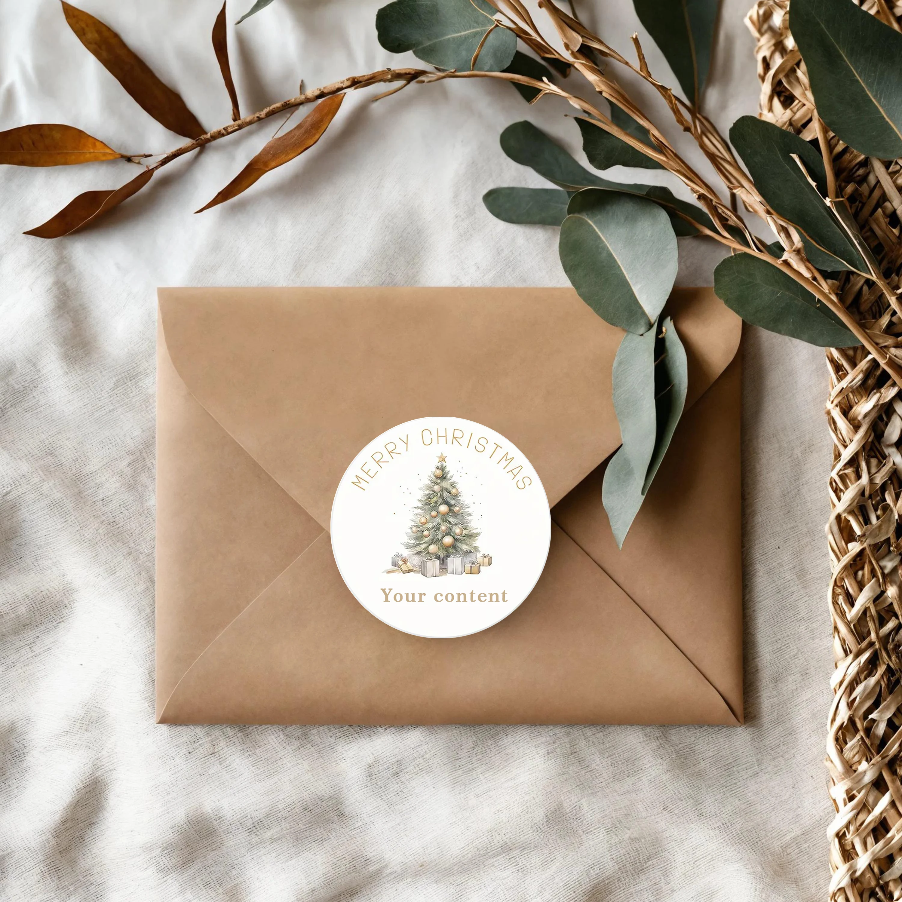 90 peças de adesivos de felicitações de Natal para embrulho de presente, cartões e decorações de festas