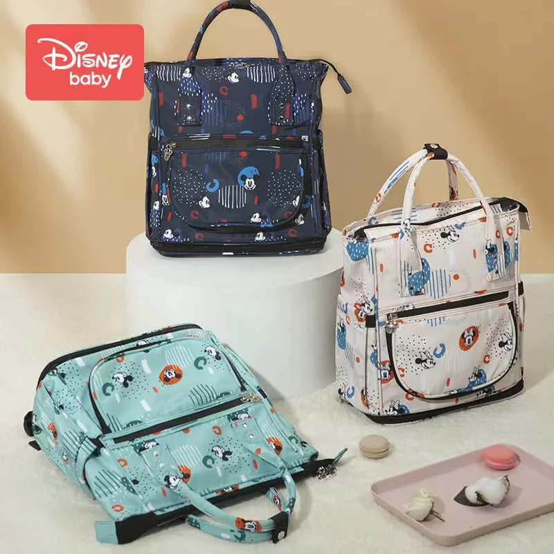 Disney Mickey's New Diaper Bag Backpack Luxury Brand Original Baby Bag Cartoon Fashion Portable Baby Diaper Bag Multi Functional