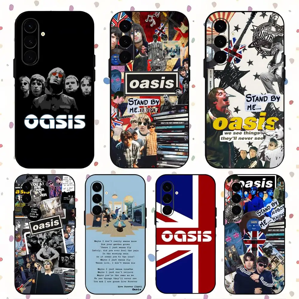 O-Oasis British Rock Band Phone Case For Samsung Galaxy S26 S25 S24 S23 S22 S21 Plus Ultra Fold A Soft Black