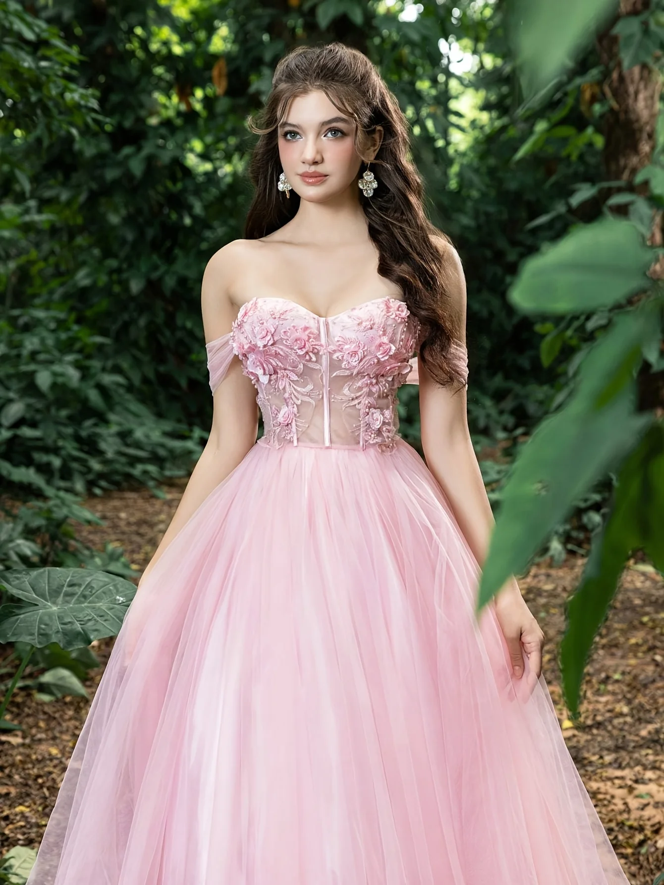 

Tulle Elegant Off the Shoulder Evening Dresses With Bow Tie Chic Sweetheart Appliques Floral Wedding Gowns 2026