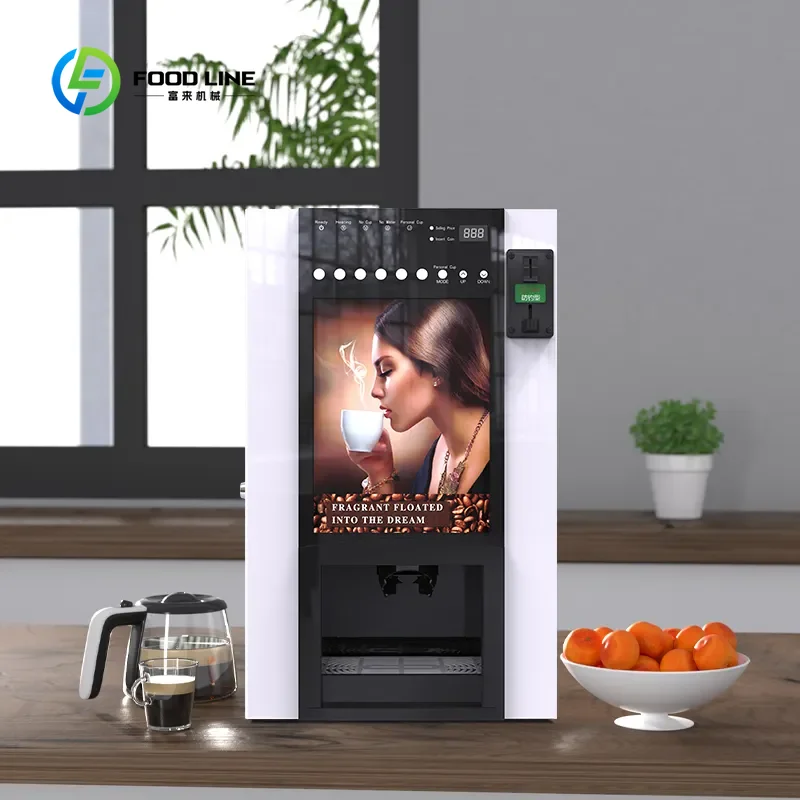 Custom Coin Operated Instant Coffee Vending Machine Chocolate Automatic Self-service Vending Machine for Public Places view 4