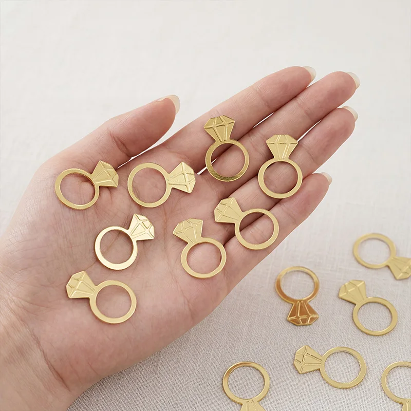 

100pcs Diamond Ring Confetti for Wedding, Bridal Showers, Valentine'S Day, Engagement Decoration Bachelorette Hen Party Supplies