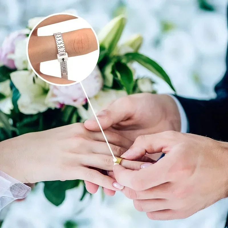 1pc Ring Sizer Convenient Precise Measuring Tool Reusable Finger Size Measuring Tape Jewelry Sizing Tool US/EU/UK Rings Size