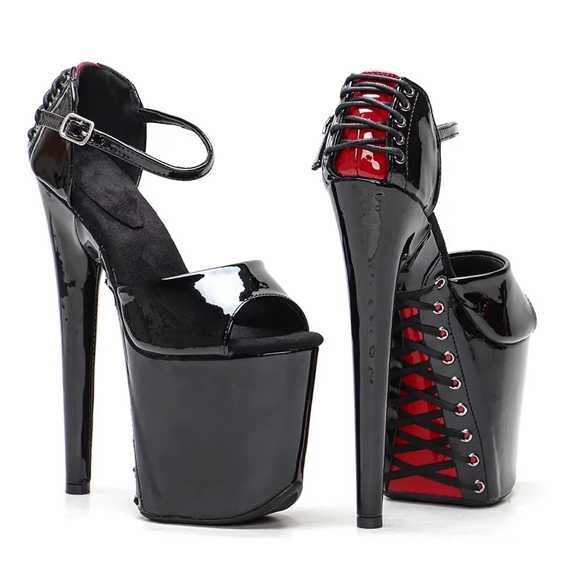 

LAIJIANJINXIA New 20CM/8Inch PU Upper Sexy Exotic Women/Girl Sandals Platform Fashion High Heels Pole Dancing Shoes 102