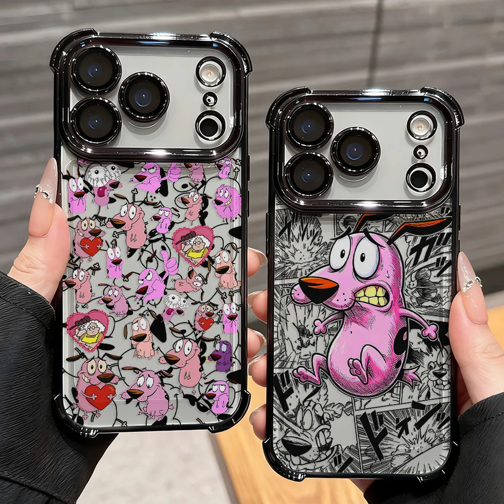 Coque de téléphone anti-chute avec airbag, motif dessin animé Courages Cowardly Dog, pour Xiaomi Redmi 15 15C 14C K50 Note 15 14 13 Pro Plus 4G 5G