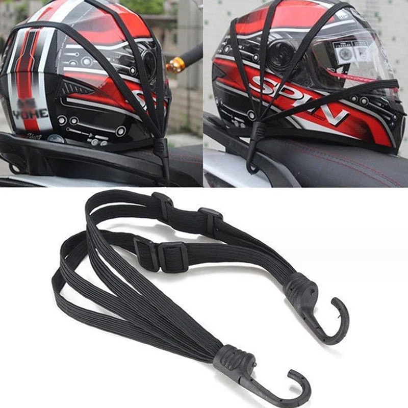 New-Motorcycle Helmet Net Luggage Strap Motorcycle Accessories Hooks Helmet Strap Retractable Helmet Rope Fixed Strap Net Belt