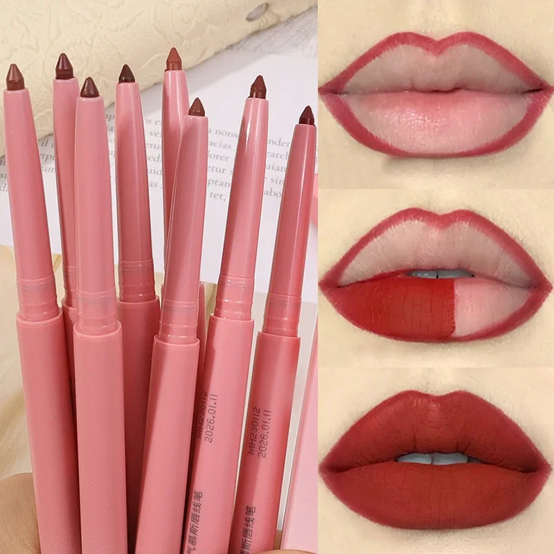 Fluwelen Matte Lip Liner Potlood Overzicht Lip Vorm Langdurige non-stick Cups Glad Naakt Bruin Lippenstift Pen Lippen make-up Cosmetica