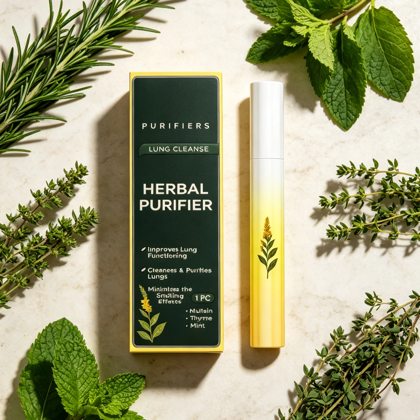 Herbal Breathing Stick Sobering Refreshing Improve Breathing Smoothing Soothing Nasal Discomfort Reduces Smoky Odor Diffuser Pen