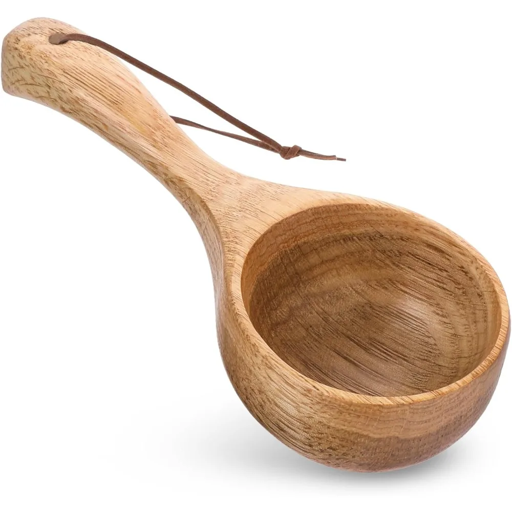 

Деревянная кухонная ложка, деревянный половник для соли для ванны, ложка для риса, многоцелевой деревянный половник большой емкости 8,3 дюйма, для сауны, воды S