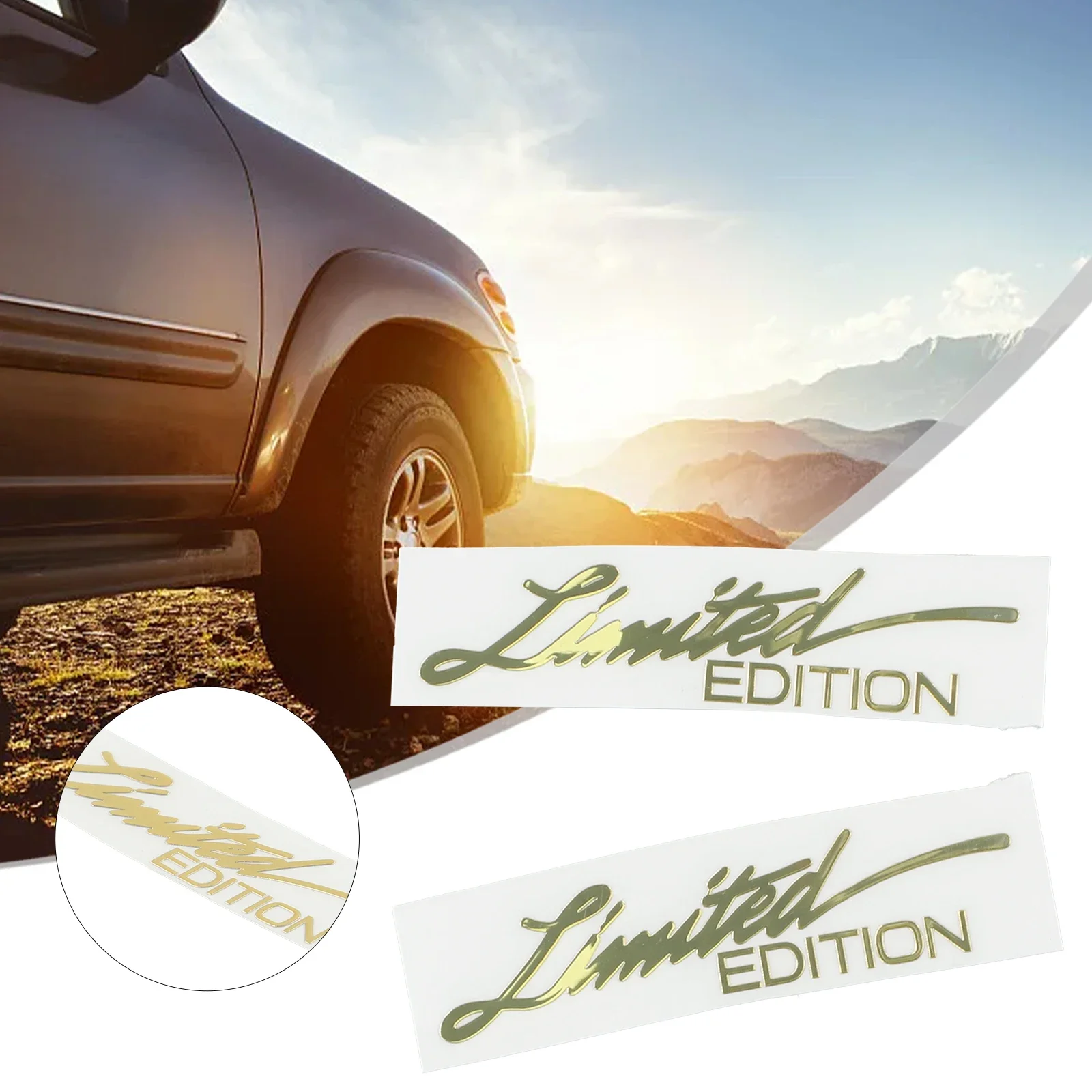 3D Gold Limited Edition Car Adesivos, Emblema Emblema, Decalque de Metal, Premium Car Door Braço Adesivo, Acessórios do carro, 2pcs