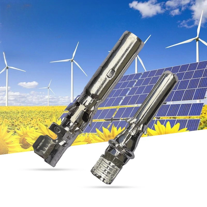 5-20PCS MC4 photovoltaic connector inner core male and female plug terminals positive and negative copper tinned metal parts view 2