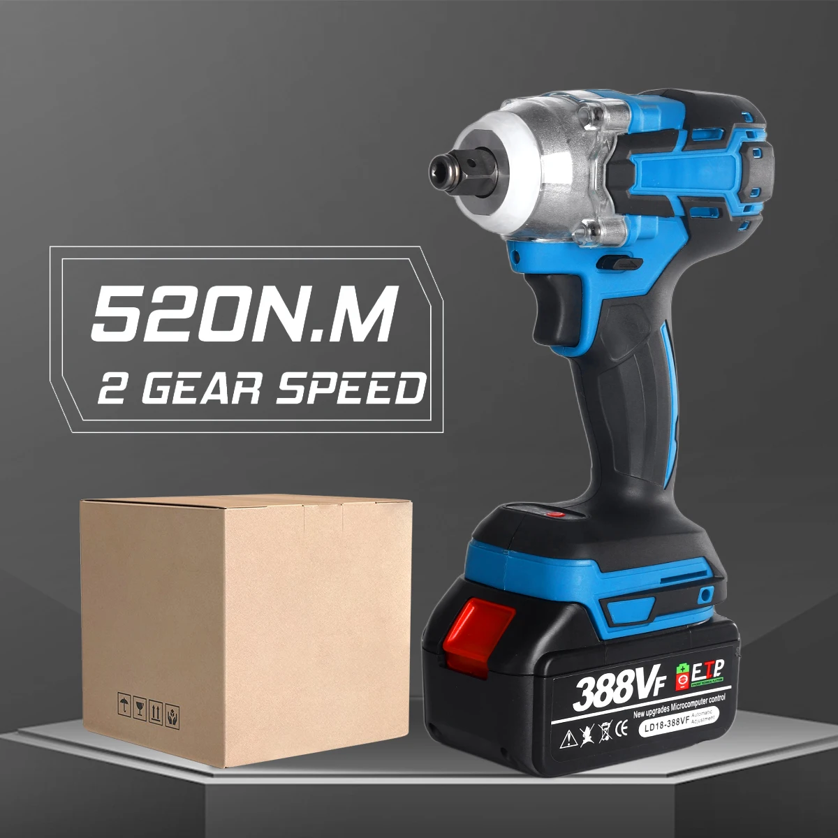 ประแจผลกระทบไฟฟ้าประแจไฟฟ้าไร้สายไร้แปรงถ่าน 1/2 นิ้วใช้งานร่วมกับ Makita 18V แบตเตอรี่ไขควงเครื่องมือไฟฟ้า