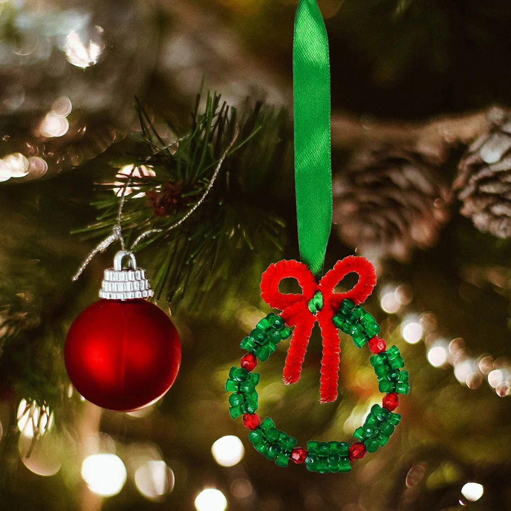 

1Set Christmas Beaded Ornament Kit DIY Craft Accessories Xmas Decoration Pendant Xmas Ornaments Kit Christmas Ornaments Gifts