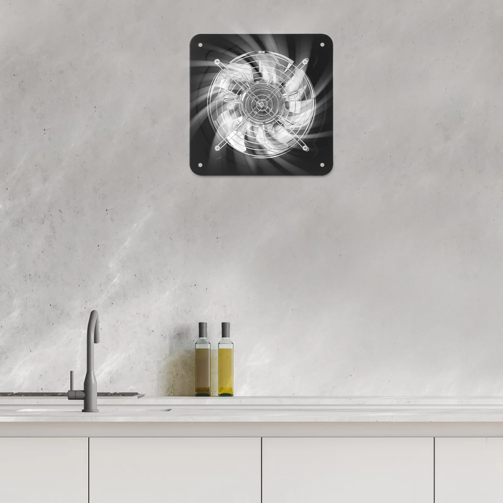 

Вытяжной вентилятор 80 Вт, черный настенный вытяжной вентилятор, 2600 об/мин, вентилятор для кухни, квартир, ресторанов