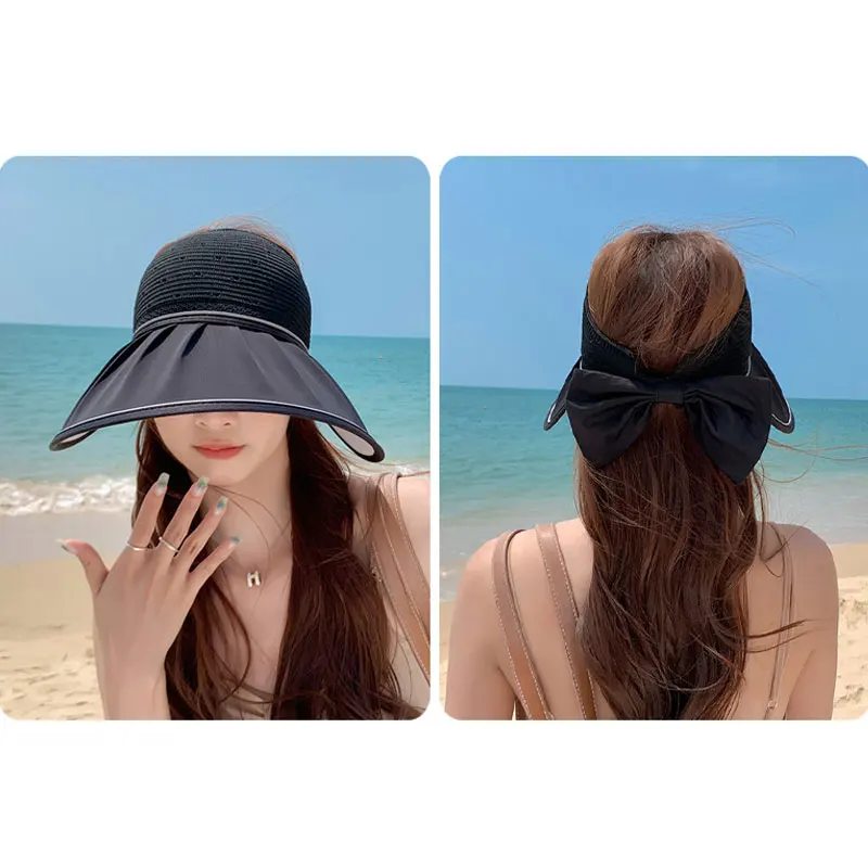 

Cap Summer Outdoor Sun Protection bowknot Fashion Straw Hat Female Beach with Large Brim Visor Designer Bucket Hat Bonnet Gorros