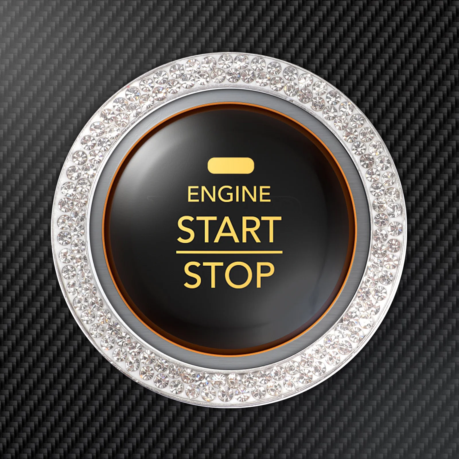 

2Pcs Engine Stop Button Ring Rhinestone Car Ignition Ignition Button Ring Cover Zinc Alloy Switch Decal Interior Accessories