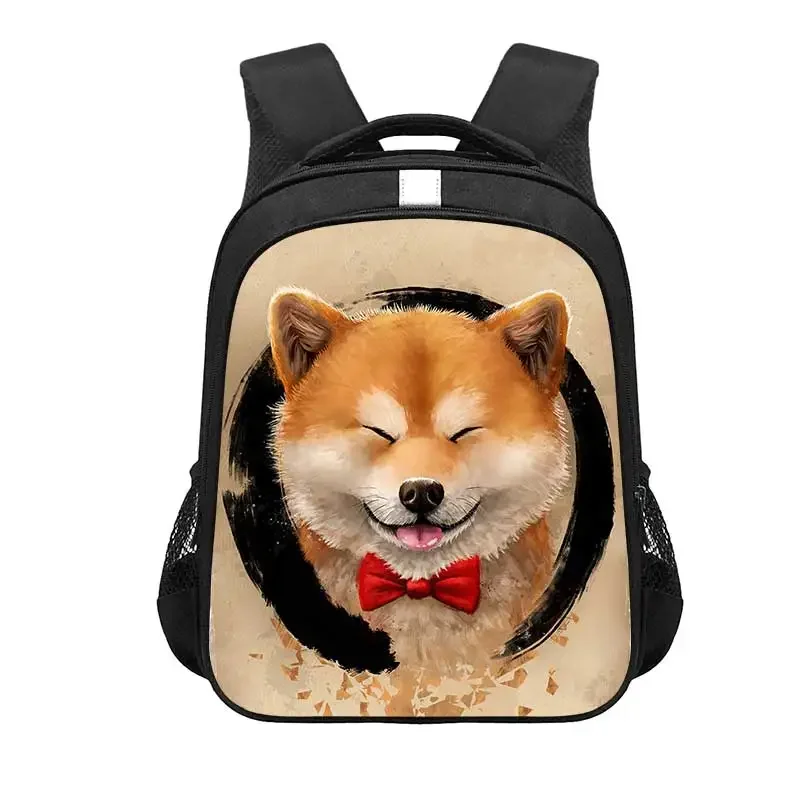 13 Inch Dog Boston Terrier Pug German Shepherd Backpack Children School Bags Backpack Boys Girls Schoolbags Kids Bookbag Gift