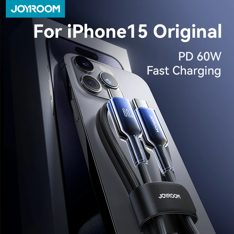 JOYROOM 60W Type C to USB C Cable PD Fast Charging Charger Cord for iPhone 15 Plus Pro max Macbook iPad Samsung Xiaomi