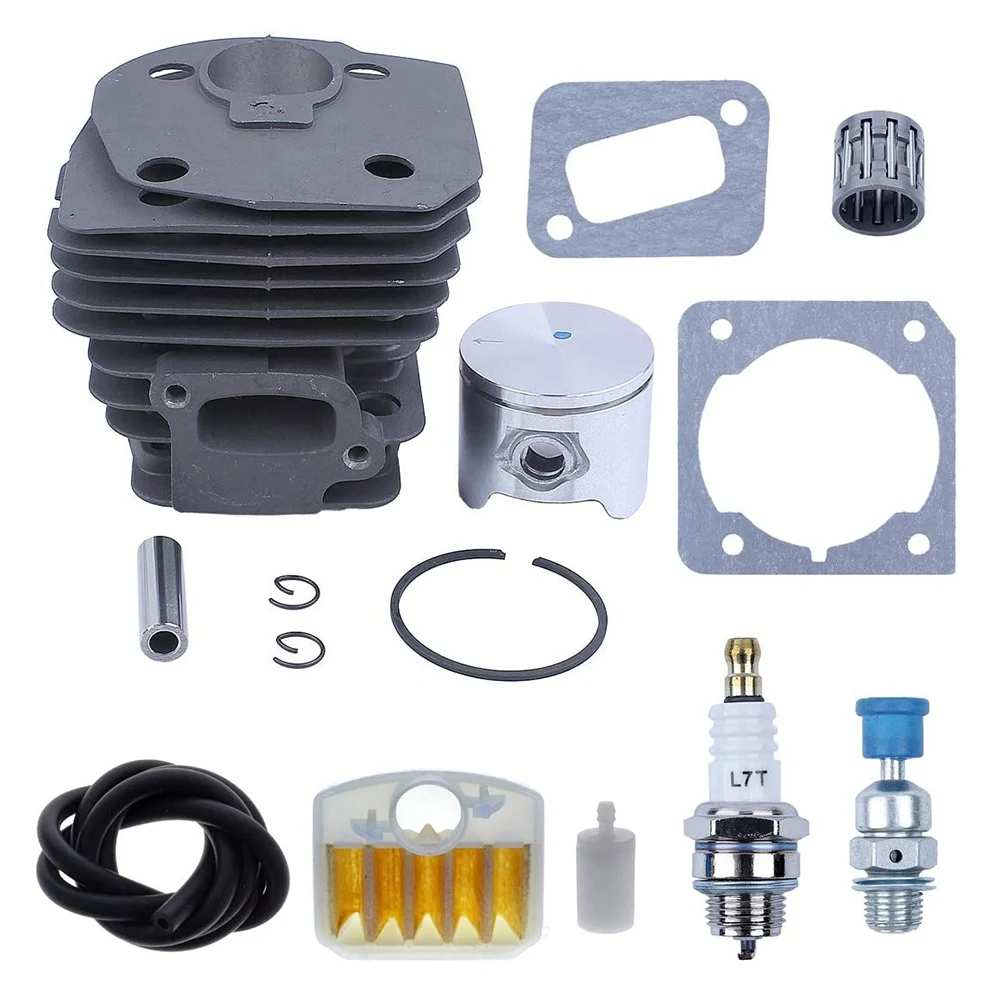 44mm Cylinder Piston Kit for 350 351 Air Fuel Filter Line Decompression Valve Chainsaw Replace Spare Part