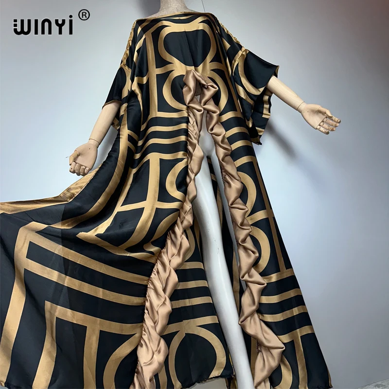 فستان سهرة مثير صيفي للغاية من WINYI عباية دبي فاخرة للسيدات فضفاضة مطبوعة فضفاضة طويلة قفطان فاخر لتغطية الشاطئ #1