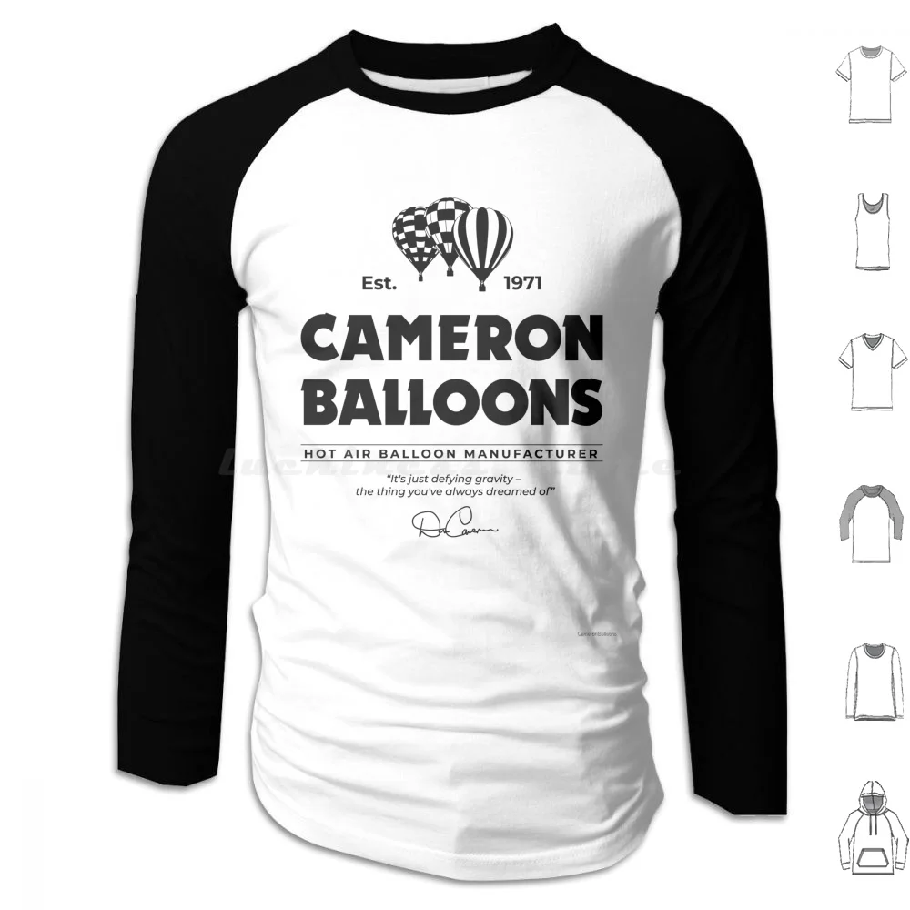 Cameron Balloons-Hot Air Balloon Manufacturers-Black Hoodie cotton Long Sleeve Hot Air Balloon Hot Air Balloons