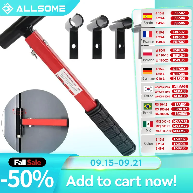 

Универсальный набор инструментов для регулировки дверных петель, 4-размерный набор прецизионных инструментов со сменными кругами, сверхмощный ключ для регулировки зазоров петли