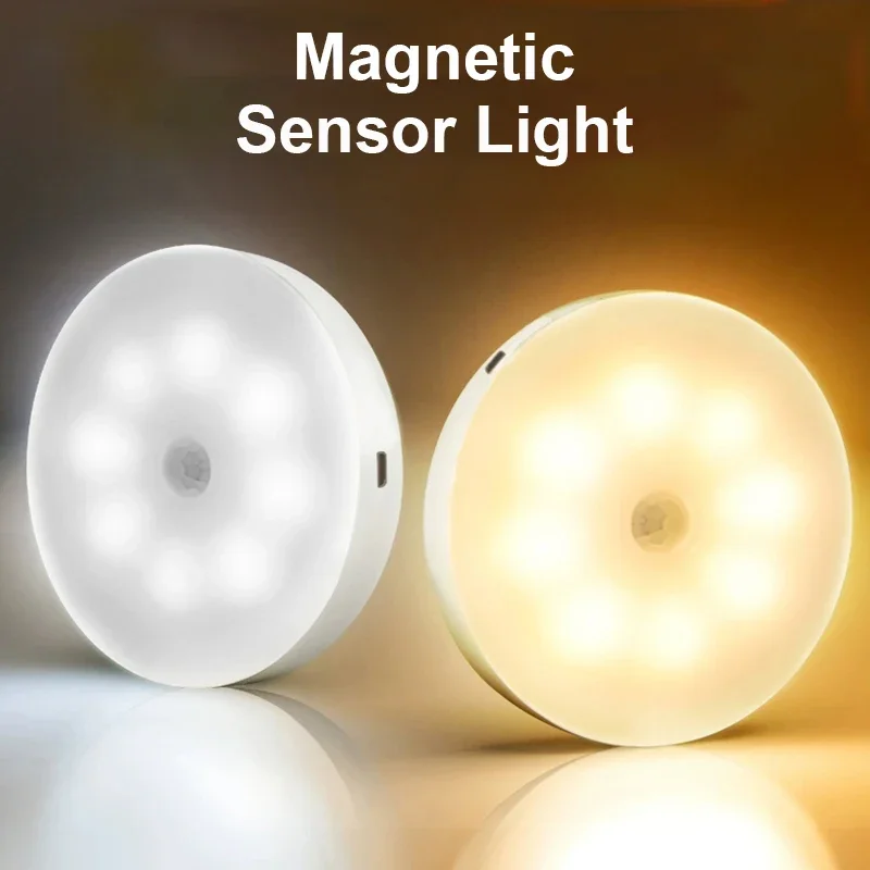 GGbingo Type-C Motion Sensor Light Rechargeable Light Lamp Bedside LED Night Light for Hallway Cabinet Closet Bedroom Nightlight
