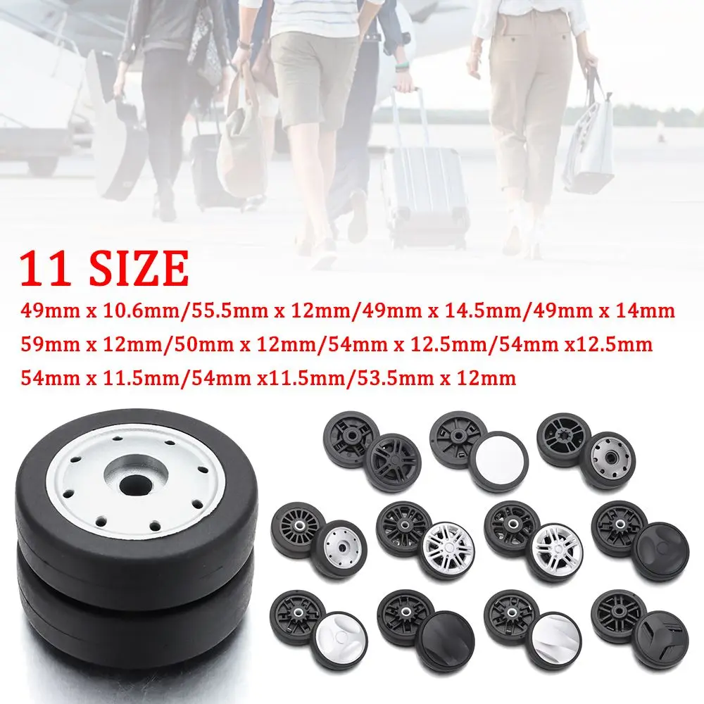 2Pcs Replace Wheels With Screw For Travel Luggage Suitcase Wheels Axles Repair Kit Silent Caster Wheel DIY Repair